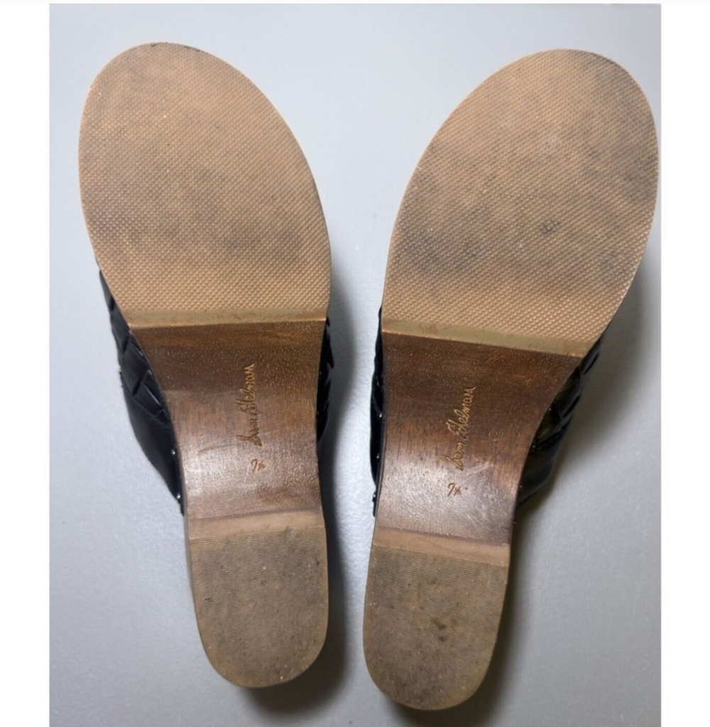 EUC Sam Edelman Halle Black Leather Clog 7.5 - Picture 12 of 16